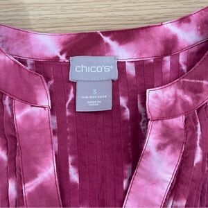 Chico's magenta hot pink Tie Dye shirt size 3